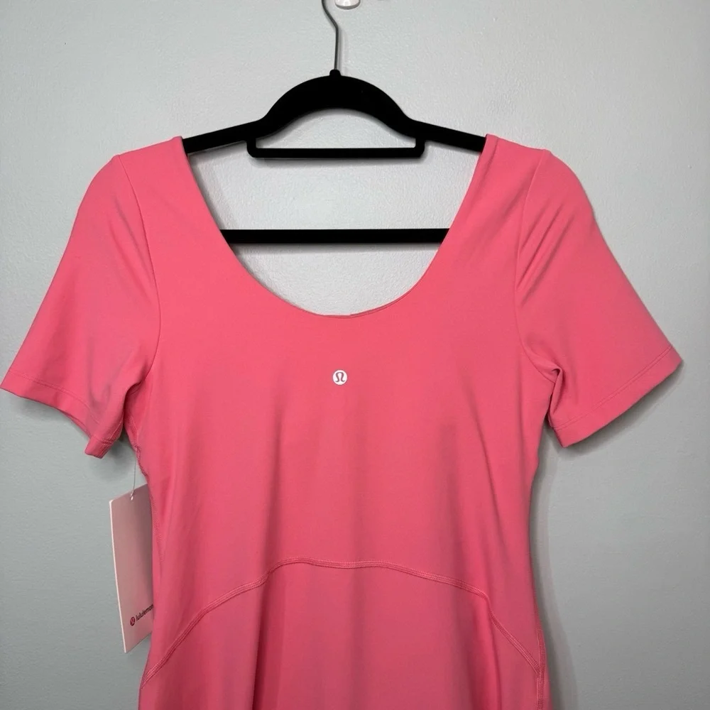 Lululemon Align Short Sleeve Dress Athletic Mini Dress Sakura Pink 10 12 NWT - Picture 7 of 15